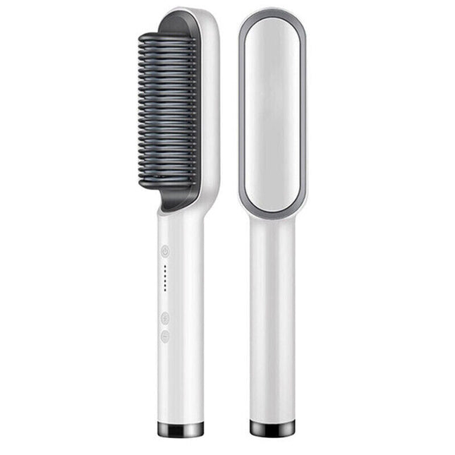 MELLINA Glide heated straightening comb brush in white