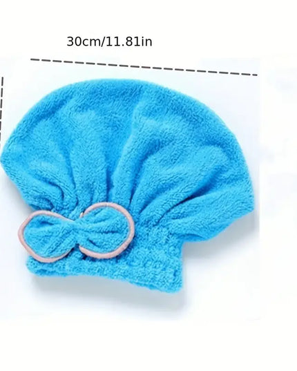 Microfiber Hair Drying Cap - Coral Velvet Towel Wrap