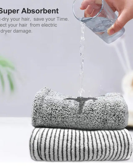 Microfiber Hair Drying Cap - Quick Absorbent Gray Towel