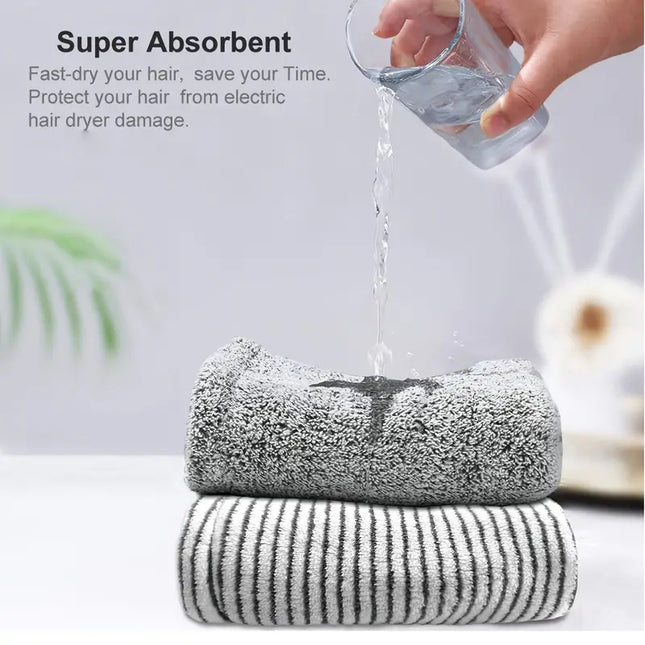 MELLINA quick dry hair towel cap button closure