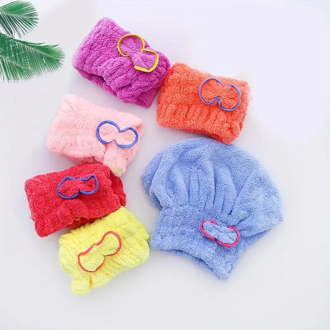 MELLINA velvet hair towel wrap loop closure