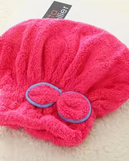 Microfiber Hair Drying Cap - Coral Velvet Towel Wrap