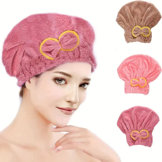 MELLINA velvet hair towel wrap in use