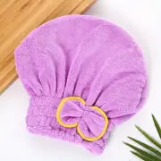Microfiber Hair Drying Cap - Coral Velvet Towel Wrap