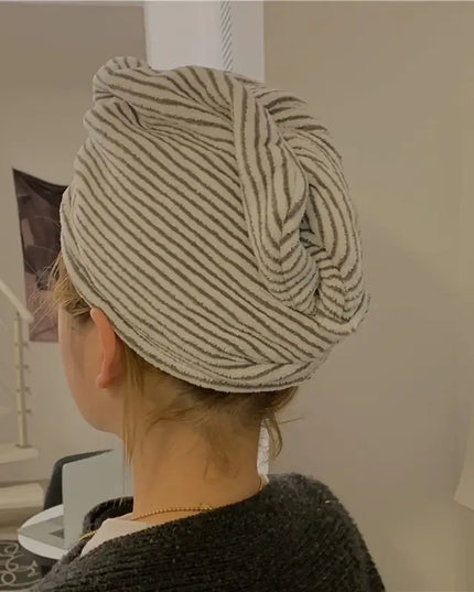 Microfiber Hair Drying Cap - Quick Absorbent Gray Towel