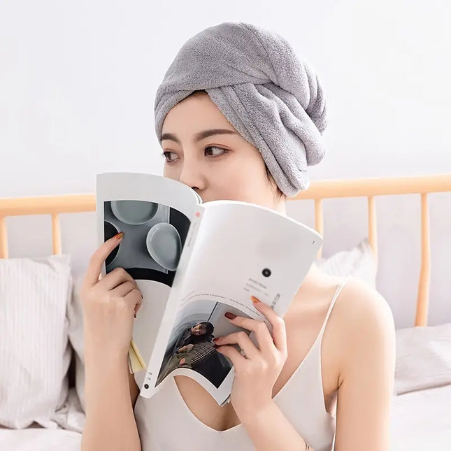 MELLINA quick dry hair towel cap stripe pattern