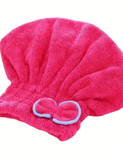 Microfiber Hair Drying Cap - Coral Velvet Towel Wrap