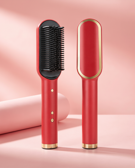 MELLINA Glide Straightening Comb Brush in Red - studio photo