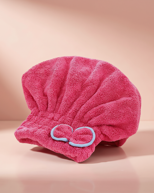 MELLINA Velvet Hair Towel Wrap in its turban shape