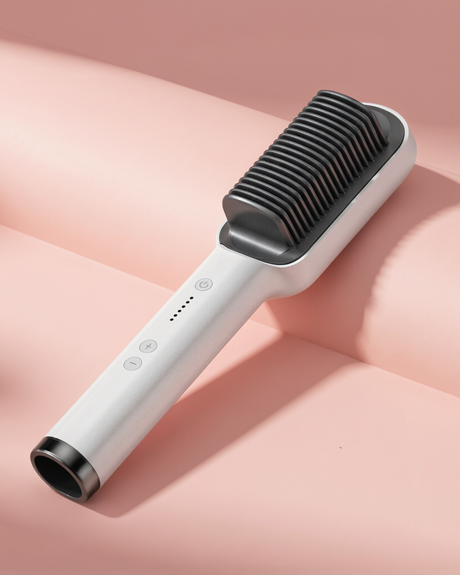 MELLINA Glide Straightening Comb Brush in White - studio photo