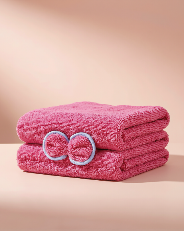 MELLINA Velvet Hair Towel Wrap, folded, studio product photo