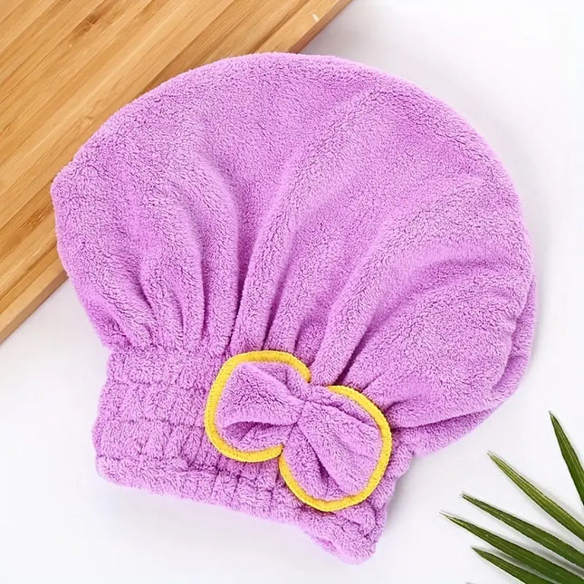 MELLINA velvet hair towel wrap yellow
