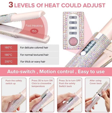 MELLINA Sparkle Cordless 2-in-1 Straightener & Curler