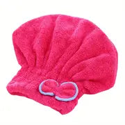 Microfiber Hair Drying Cap - Coral Velvet Towel Wrap