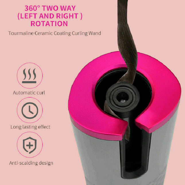 MELLINA Rotate curling iron 360 degree two-way rotation feature graphic