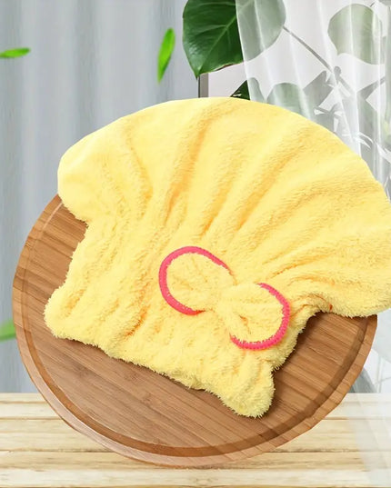 Microfiber Hair Drying Cap - Coral Velvet Towel Wrap