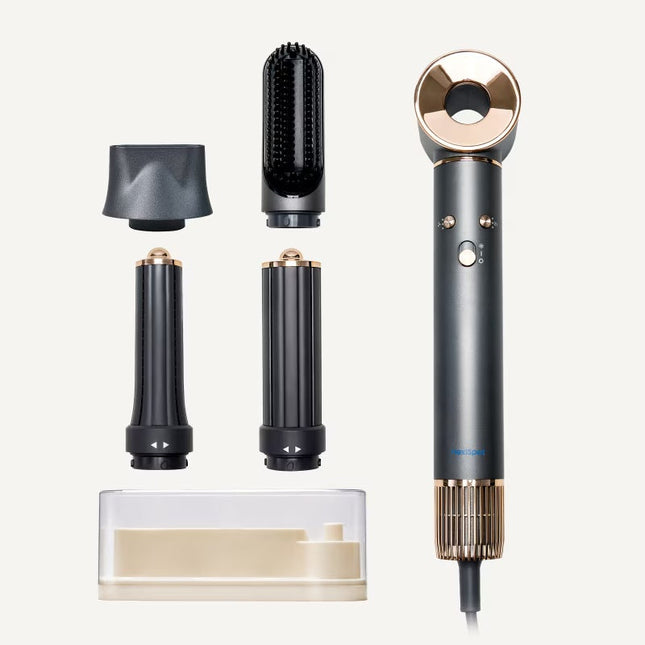 MELLINA Style Pro 5-in-1 styling set attachments laid out beside the handle